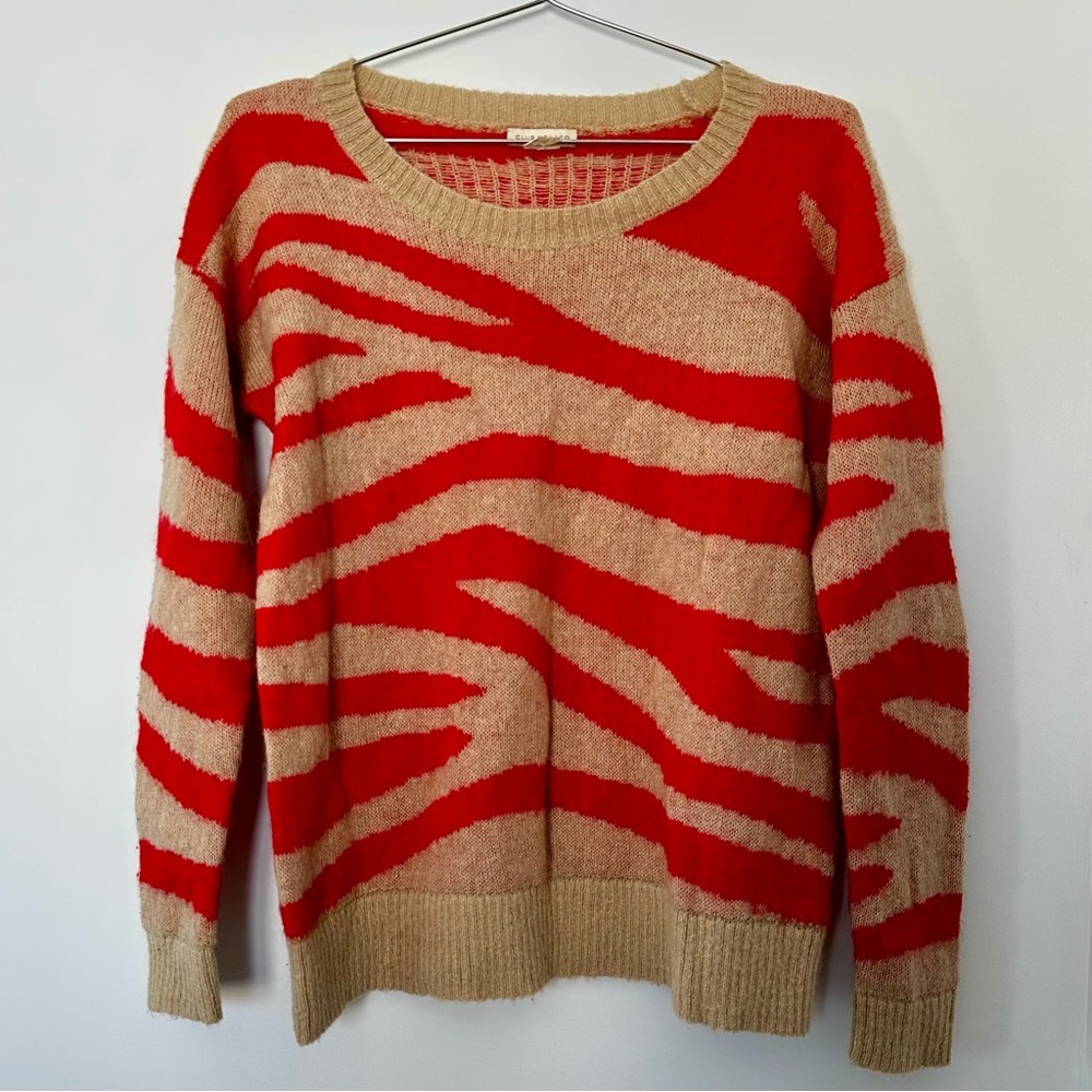 Club Monaco zebra print mohair sweater | small